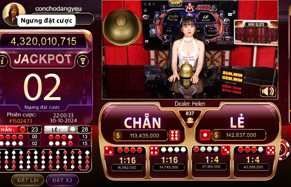 Xóc đĩa trực tuyến có nhiều cửa cược với các tỷ lệ thanh toán tương ứng